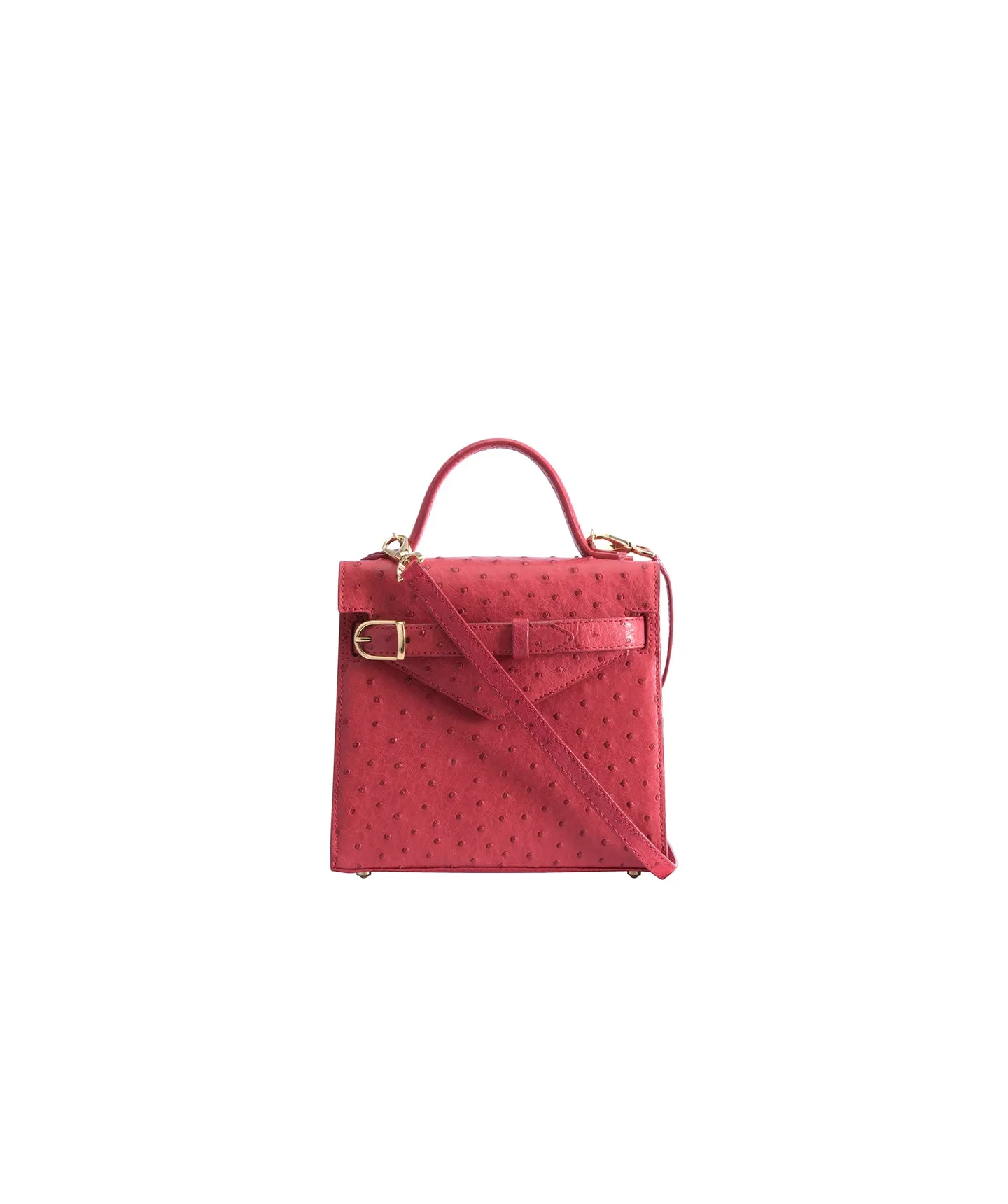 Red Ostrich | 'Isibambo' Top Handle Bag