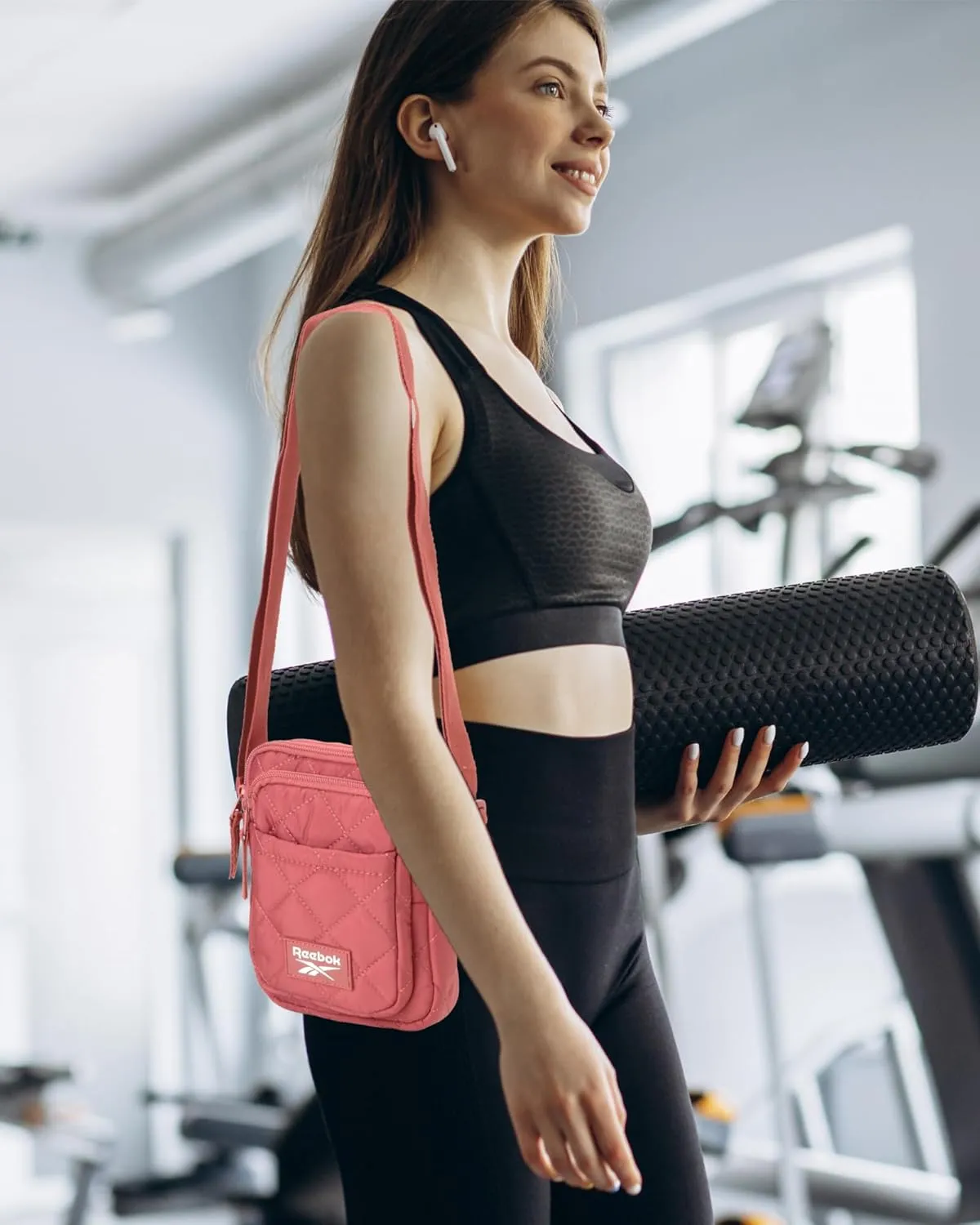 Reebok Womens Crossbody Bags - Lightweight Sling Cell Phone Purse, Quilted Small Crossbody Bags Women