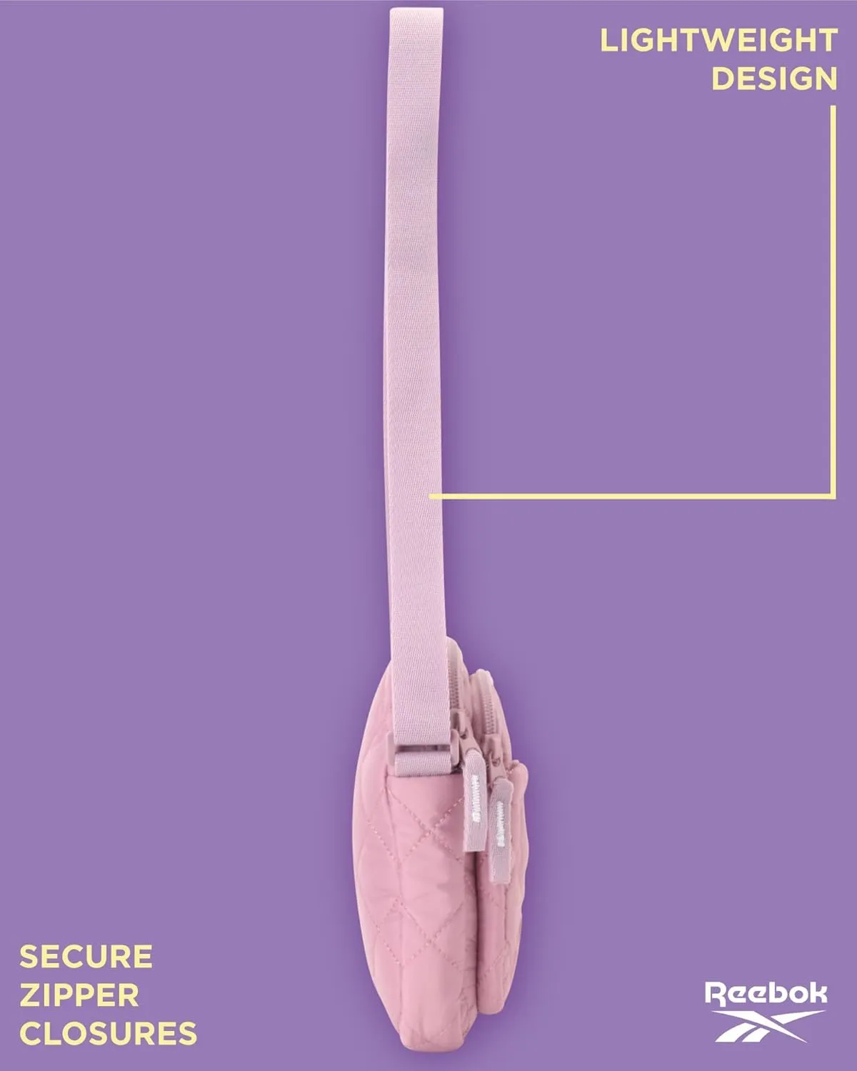 Reebok Womens Crossbody Bags - Lightweight Sling Cell Phone Purse, Quilted Small Crossbody Bags Women