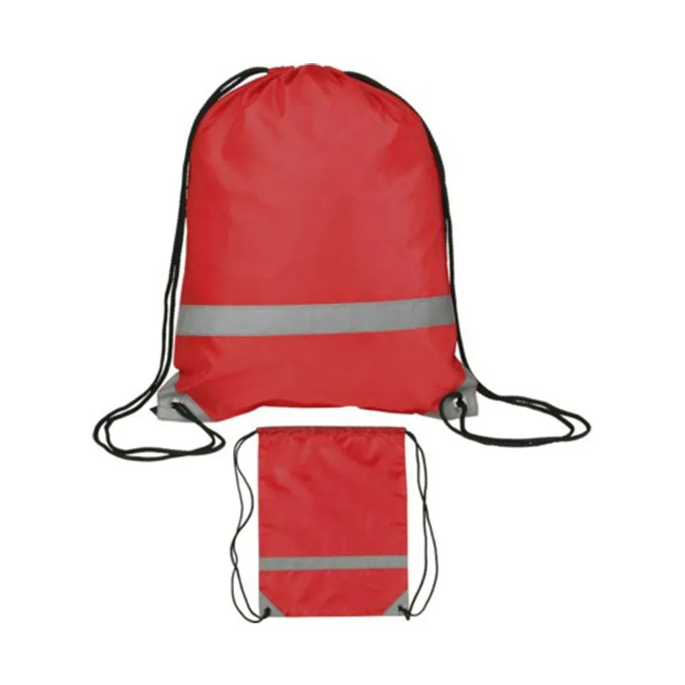 Reflective Nylon Drawstring Bag