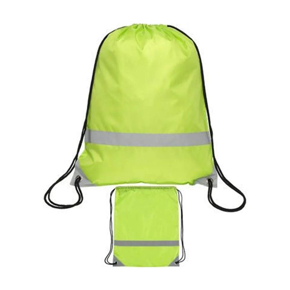 Reflective Nylon Drawstring Bag