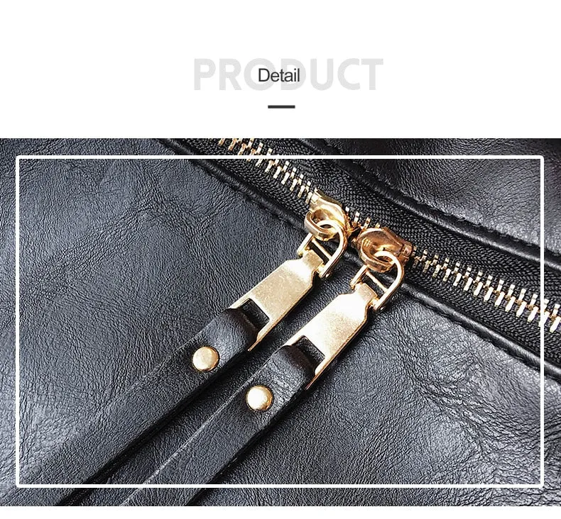 Retro Large PU Leather Rucksack Backpacks