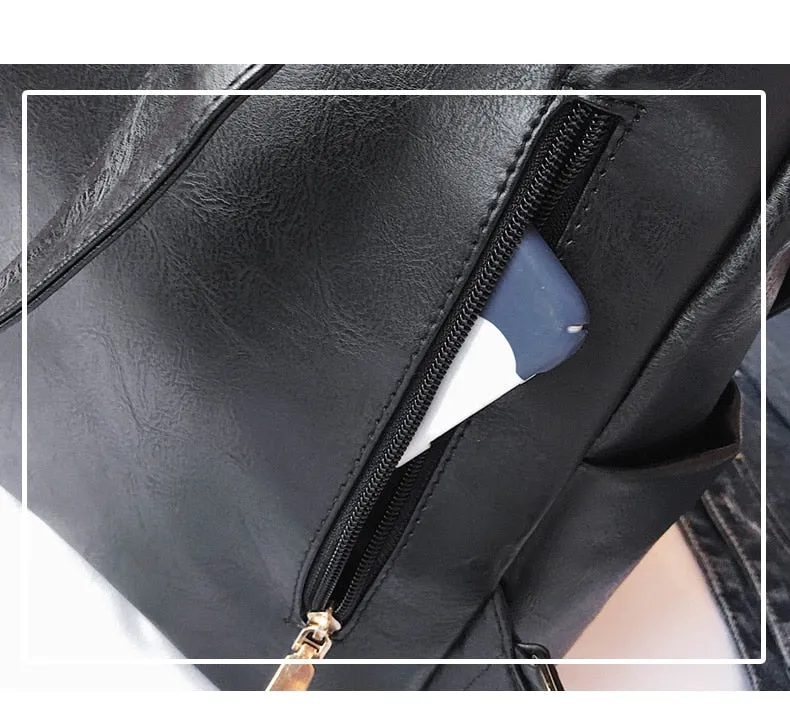 Retro Large PU Leather Rucksack Backpacks