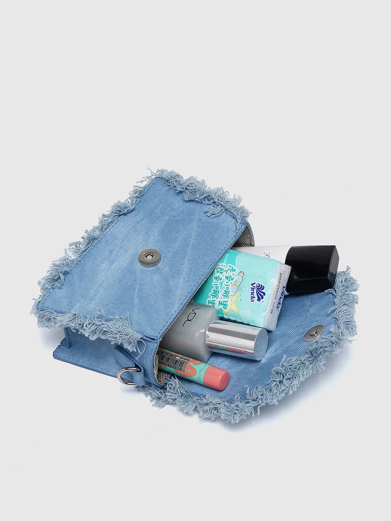 Retro Tassel Bag Denim Blue Mini Crossbody Bag