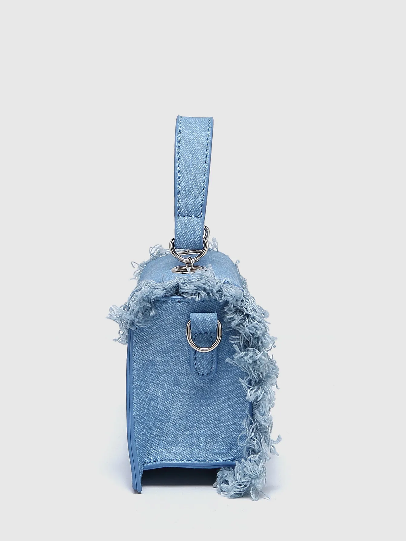 Retro Tassel Bag Denim Blue Mini Crossbody Bag
