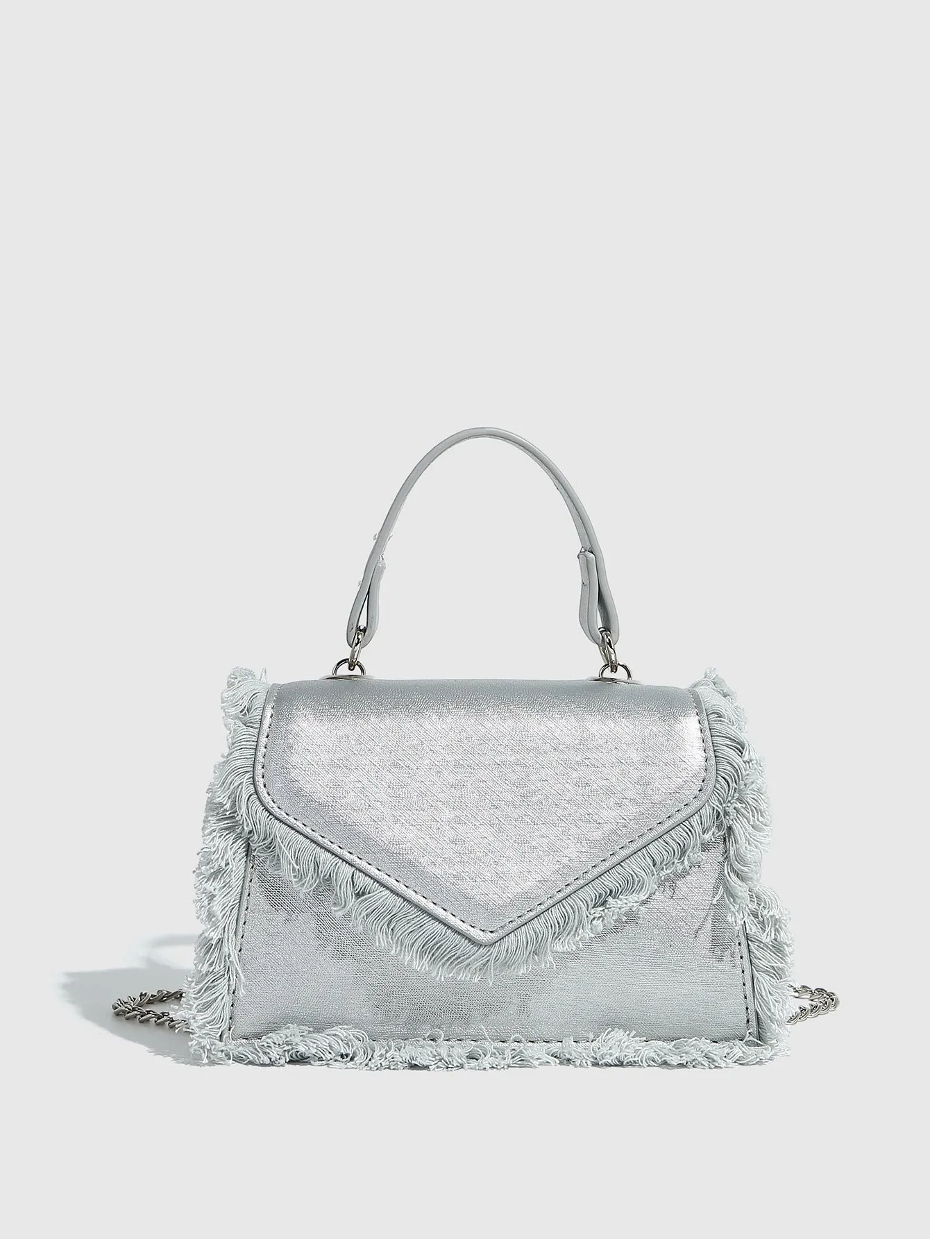 Retro Tassel Bag Denim Blue Mini Crossbody Bag