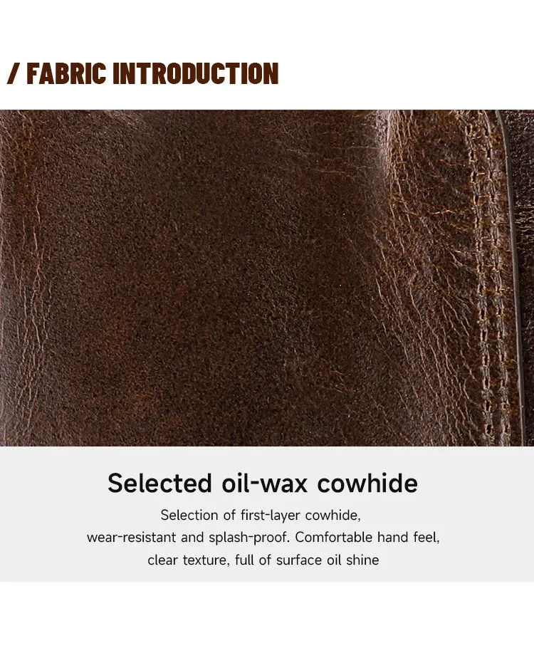 RFID Genuine Leather Wallet for Men, Short Clutch with Coin Pocket and Card Slots