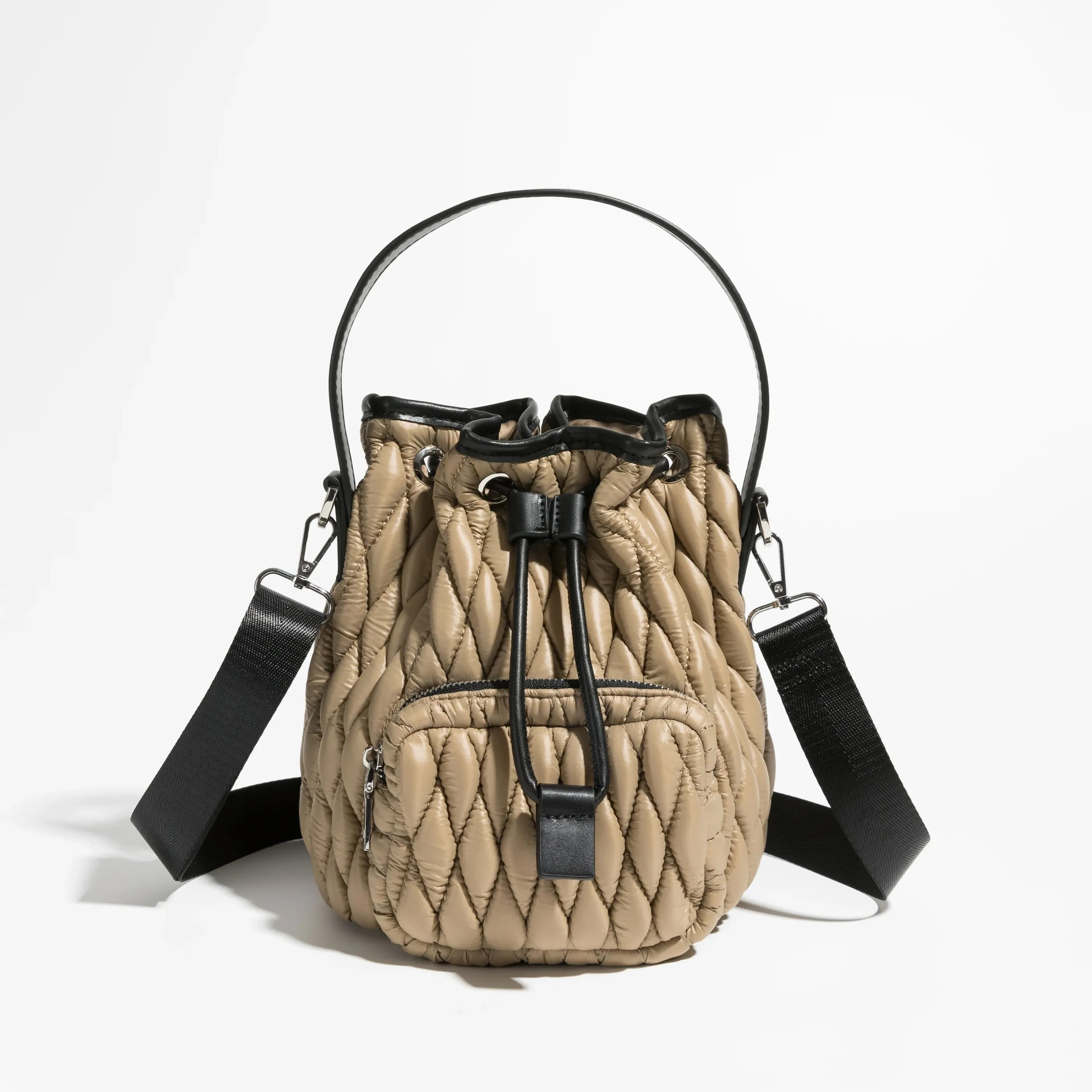 Rhona Nylon Quilted Mini Bucket Bag