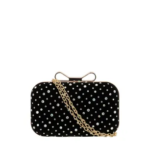 Rihanna Black Diamante Box Clutch Bag