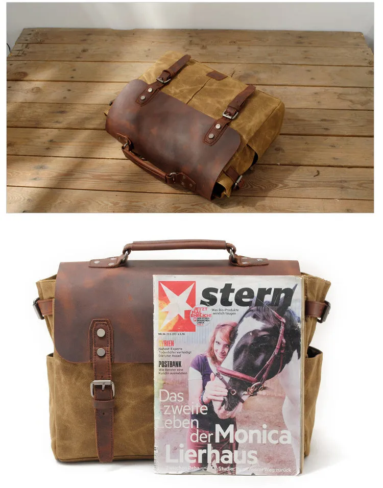 Riverton Canvas Leather Messenger Bag