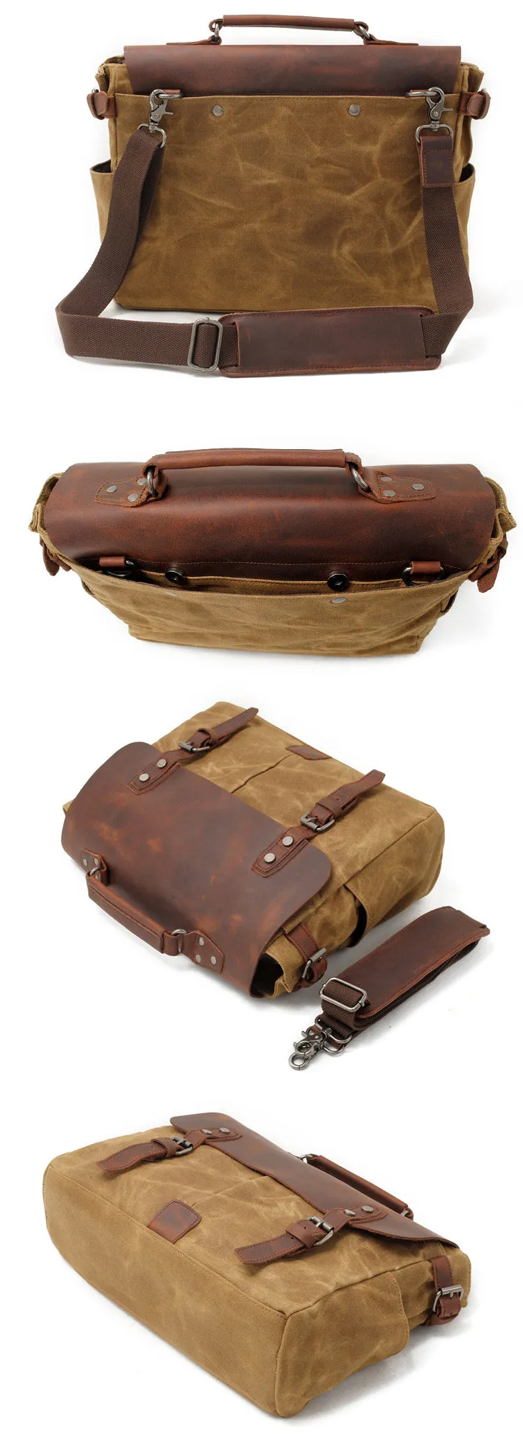 Riverton Canvas Leather Messenger Bag