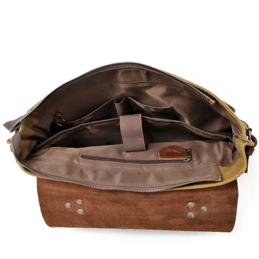 Riverton Canvas Leather Messenger Bag