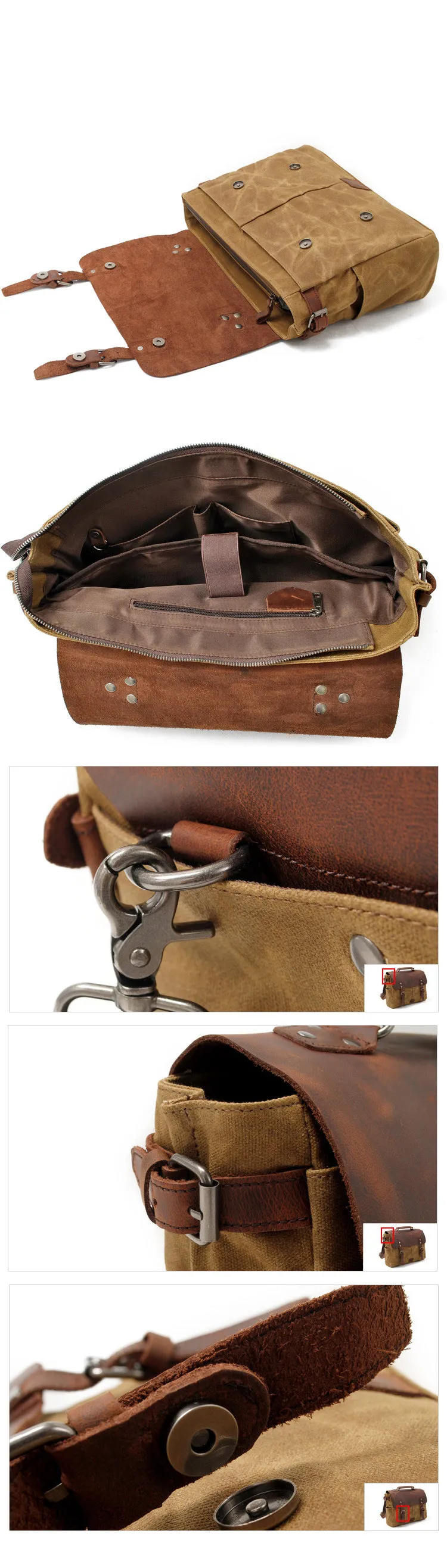 Riverton Canvas Leather Messenger Bag