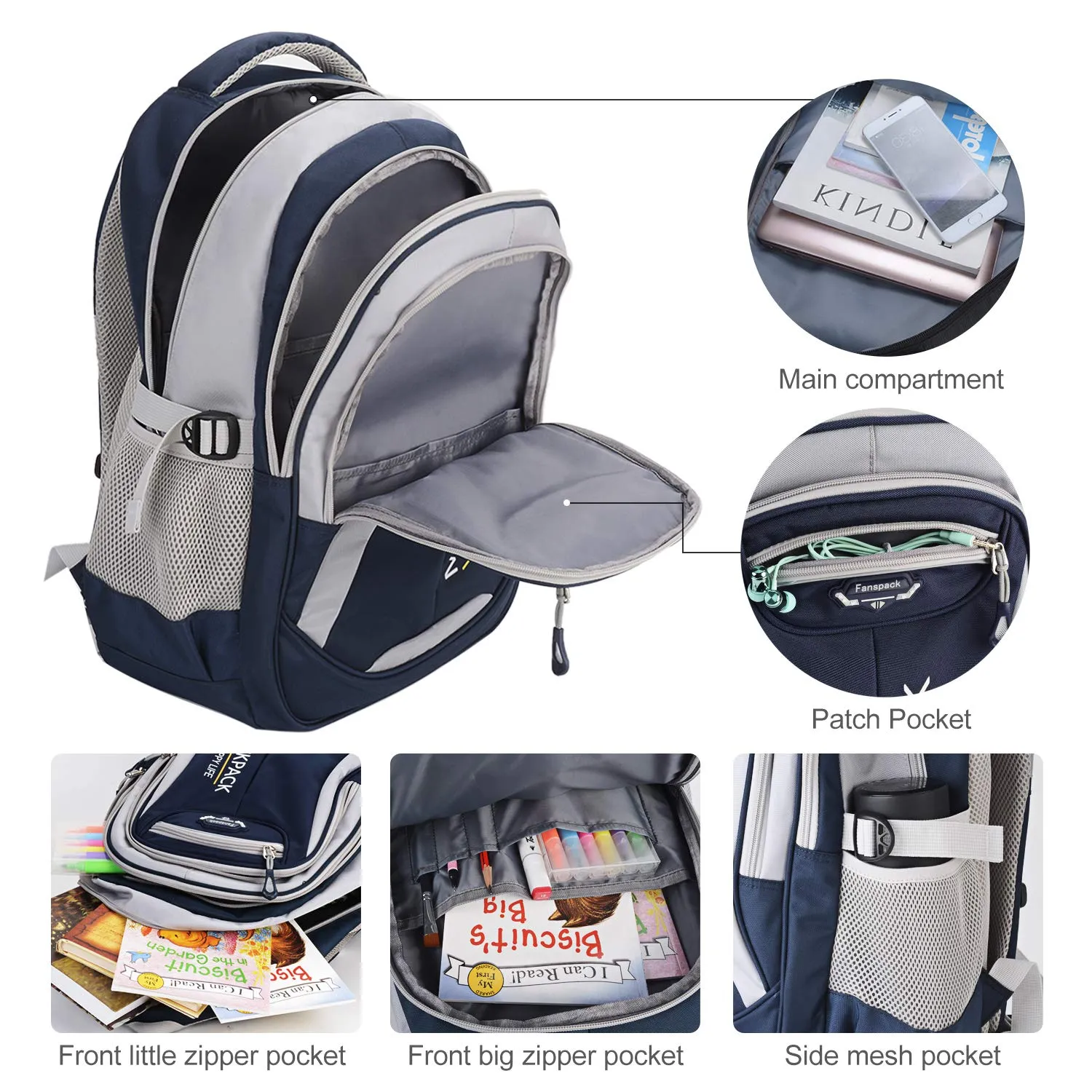 Rolling Backpack, Fanspack 2019 New Wheeled Backpack Trolley School Bags for Boys Backpack with 6 Wheels Kids Backpack