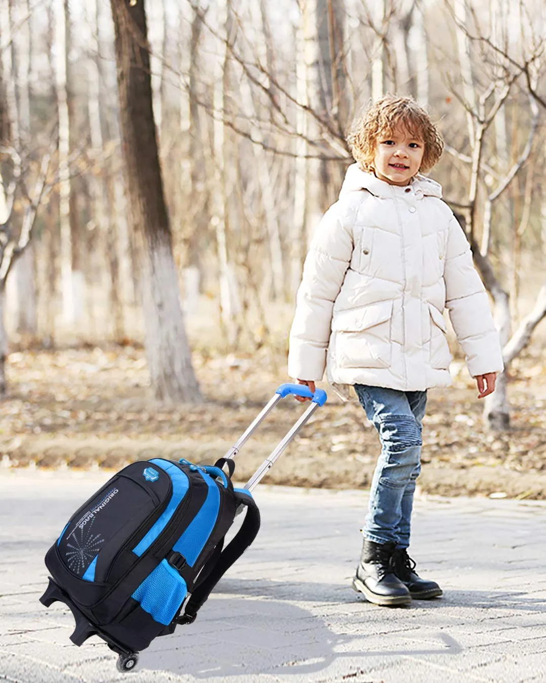 Rolling Backpack for Boys, Fanspack Wheeled Backpack