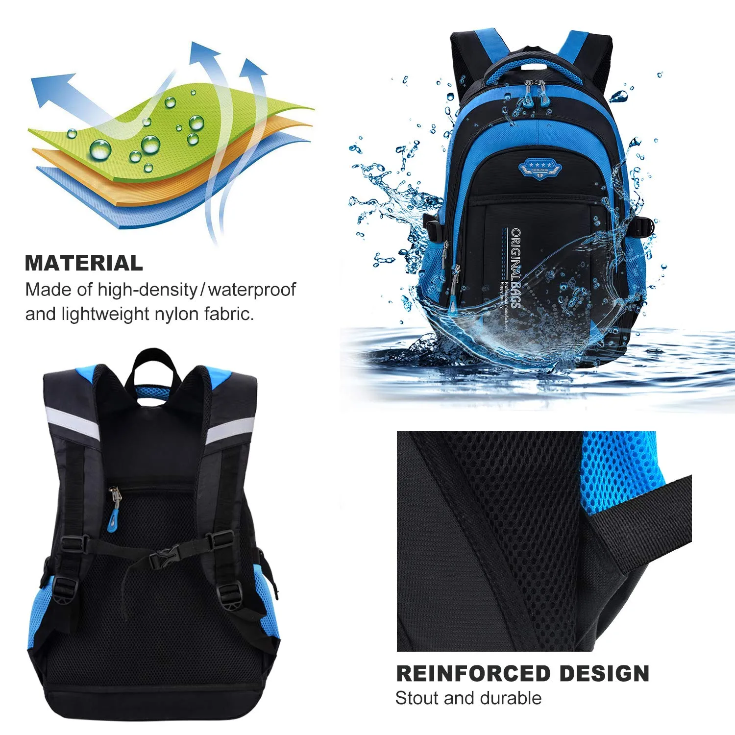 Rolling Backpack for Boys, Fanspack Wheeled Backpack