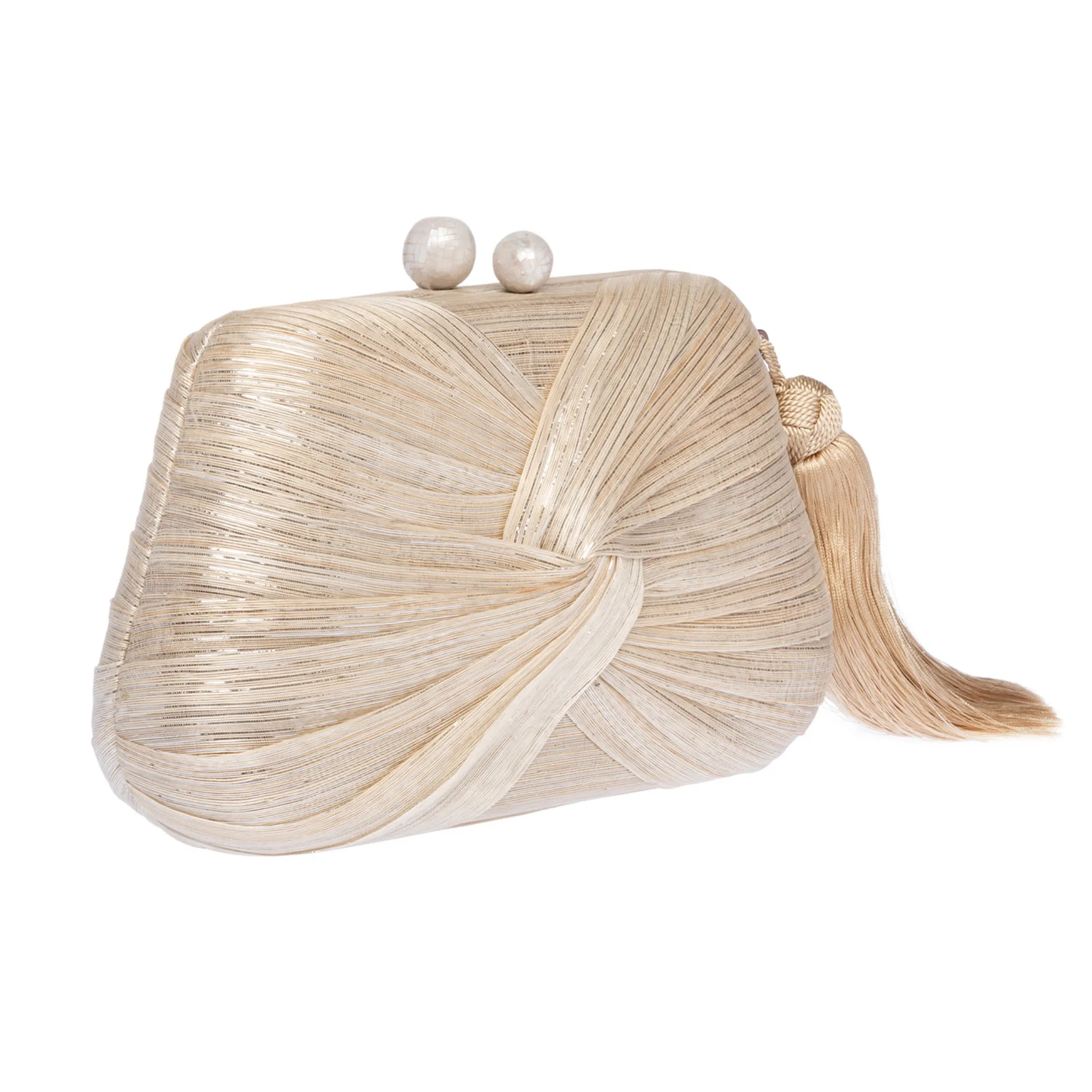 Rosie Draped Clutch, Natural