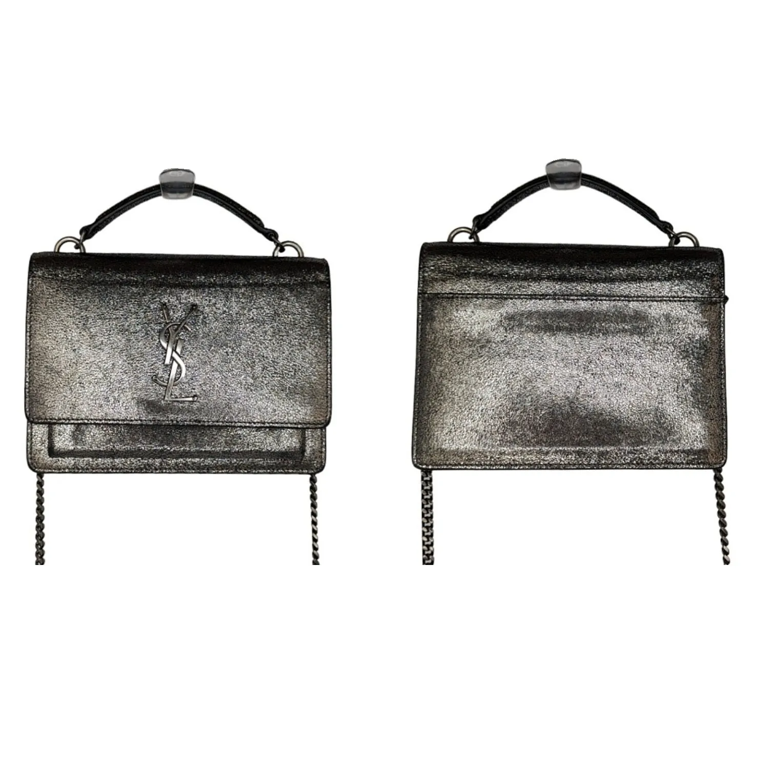 Saint Laurent Silver Metallic Sunset Chain Wallet