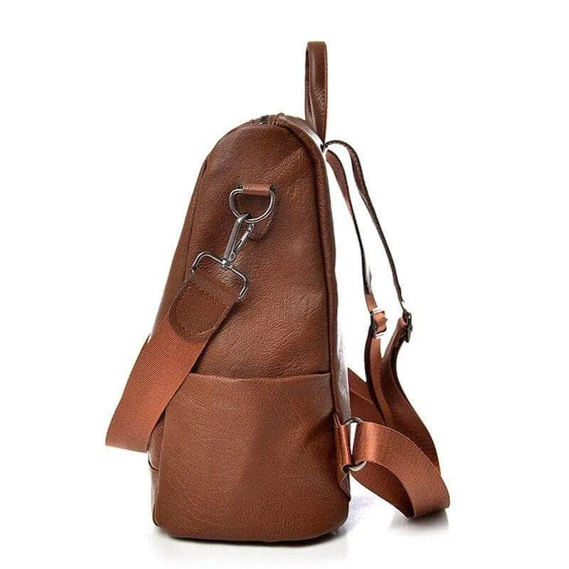 Saiten Leather Women Backpack Casual School Teenager Multifunction