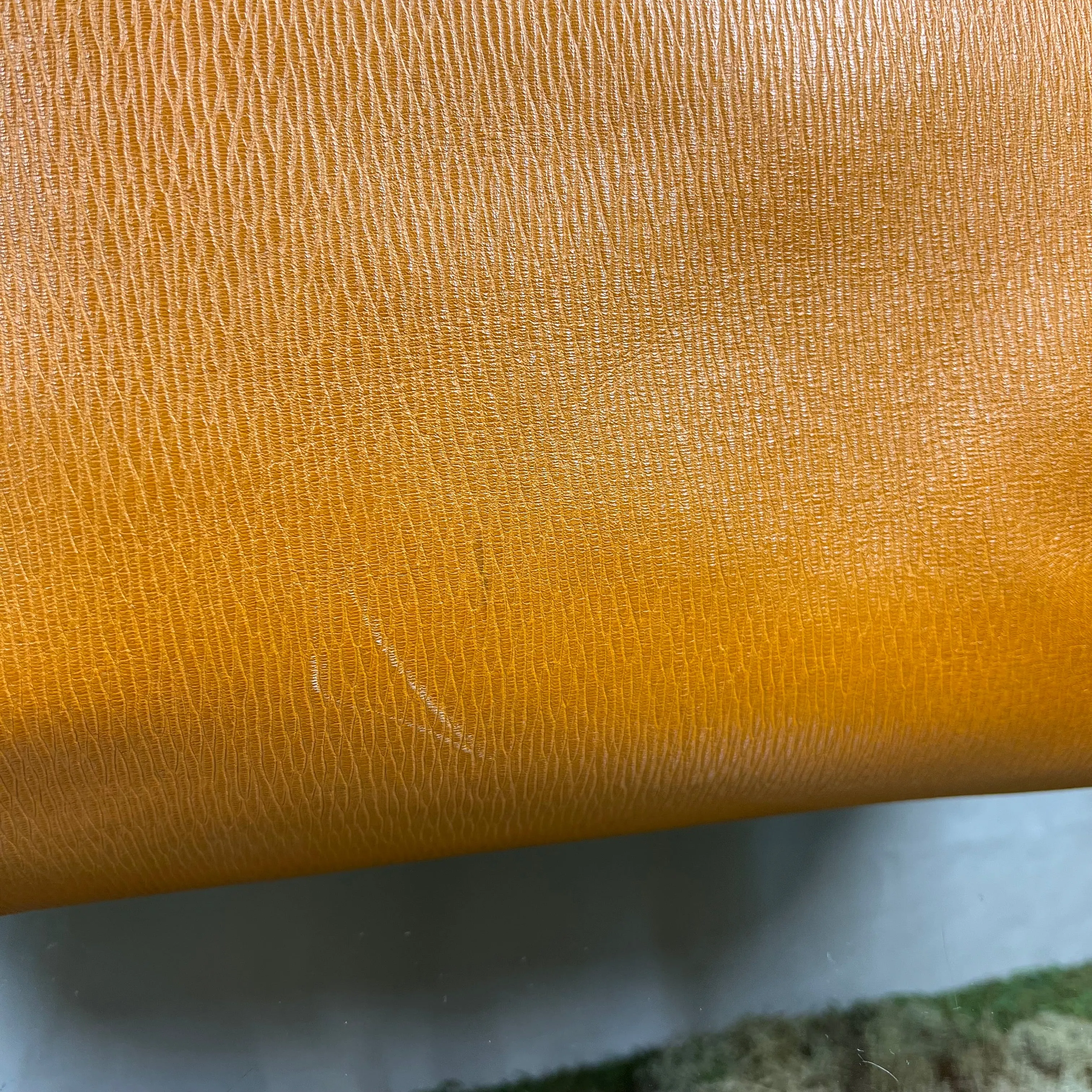 SALVATORE FERRAGAMO Tan Textured Leather Weekend Vintage Satchel Bag