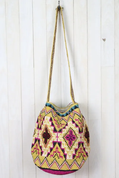 Santa Fe Raffia Drawstring Bag