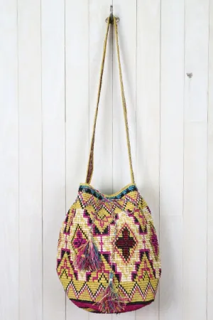 Santa Fe Raffia Drawstring Bag