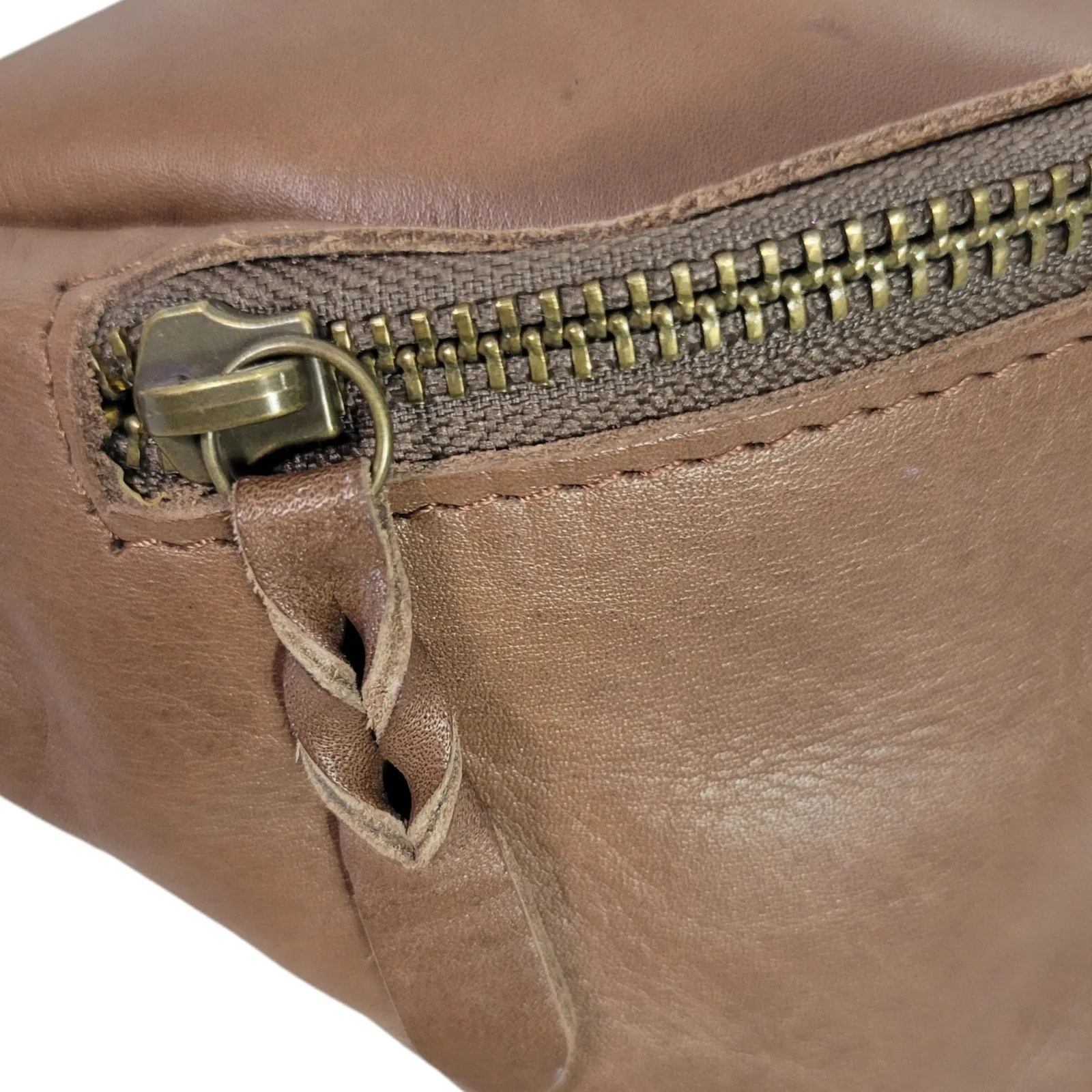 Sarep Rose Leather Fanny Pack Brown Adjustable Bum Belt Waist Pouch Retro Sling Waist Bag
