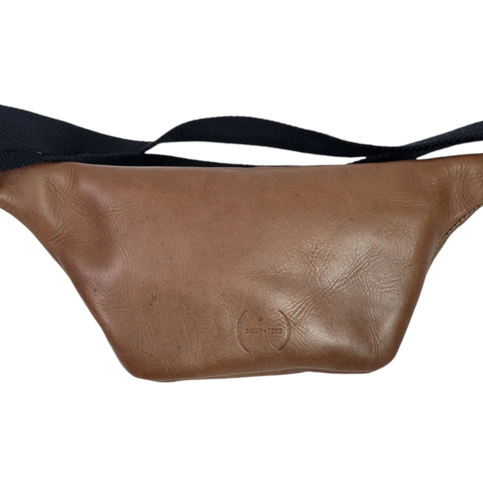 Sarep Rose Leather Fanny Pack Brown Adjustable Bum Belt Waist Pouch Retro Sling Waist Bag