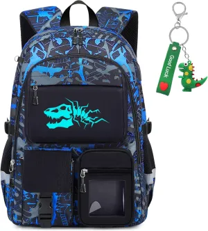 School Backpack for Boys - Dinosaur Boys Backpack for Kids Children Teens Elementary Middle School Students - 18" Large Capacity School Bookbag with Multiple Pockets