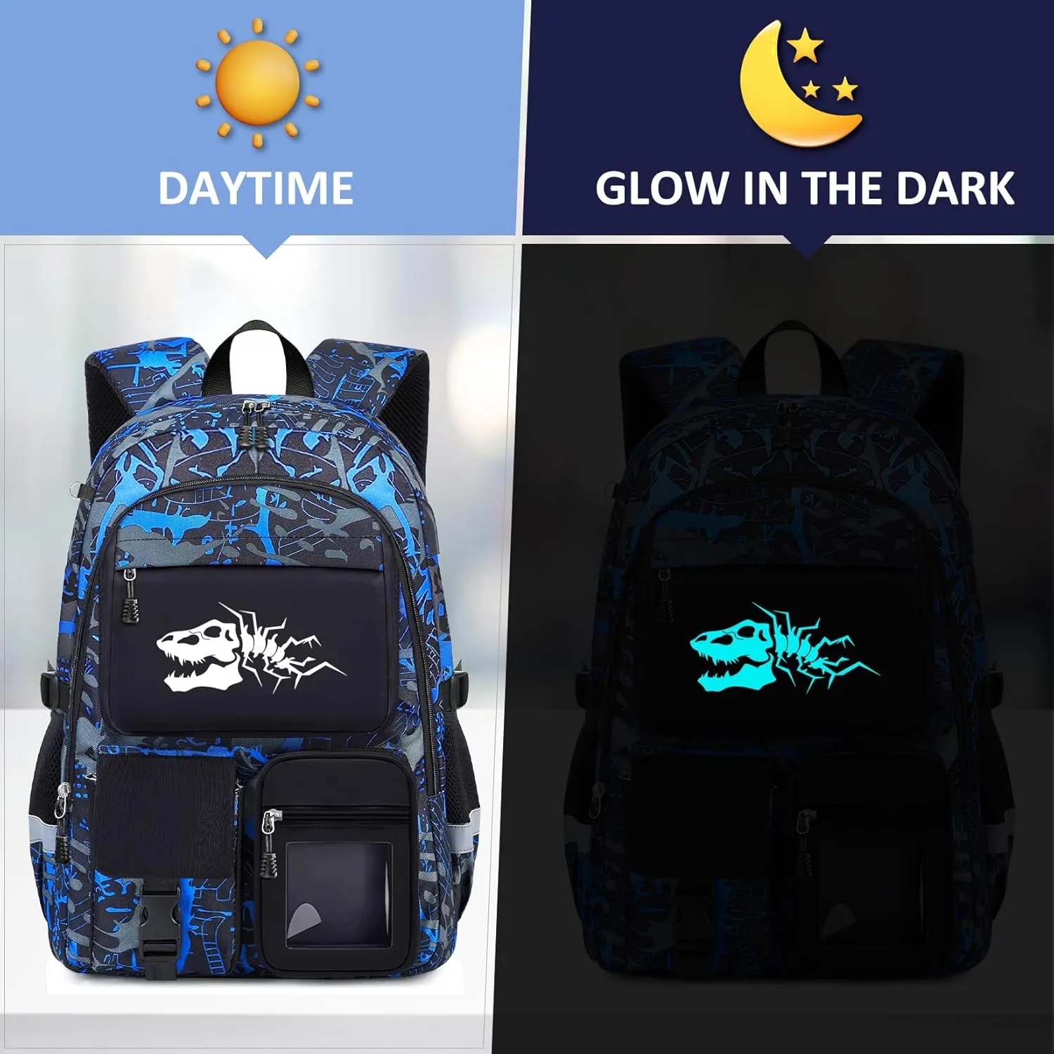 School Backpack for Boys - Dinosaur Boys Backpack for Kids Children Teens Elementary Middle School Students - 18" Large Capacity School Bookbag with Multiple Pockets