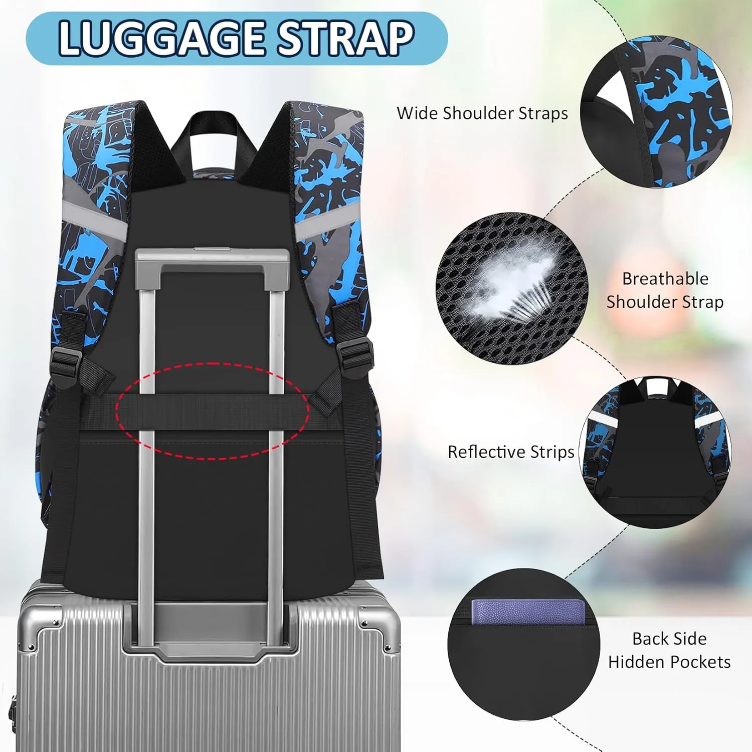 School Backpack for Boys - Gamer Boys Backpack for Kids Children Teens Elementary Middle School Students - 18" Large Capacity School Bookbag with Multiple Pockets