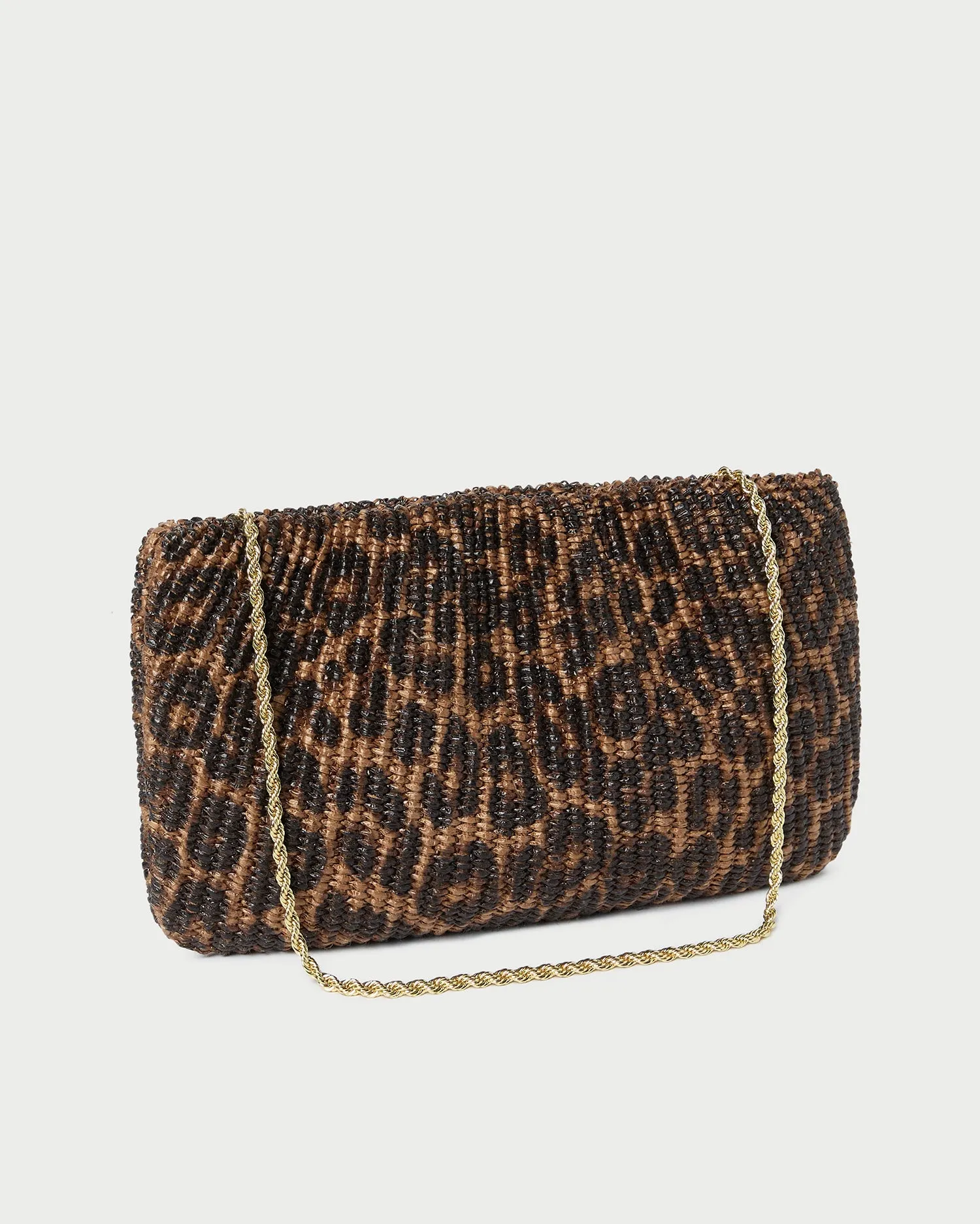 Serena Leopard Woven Clutch
