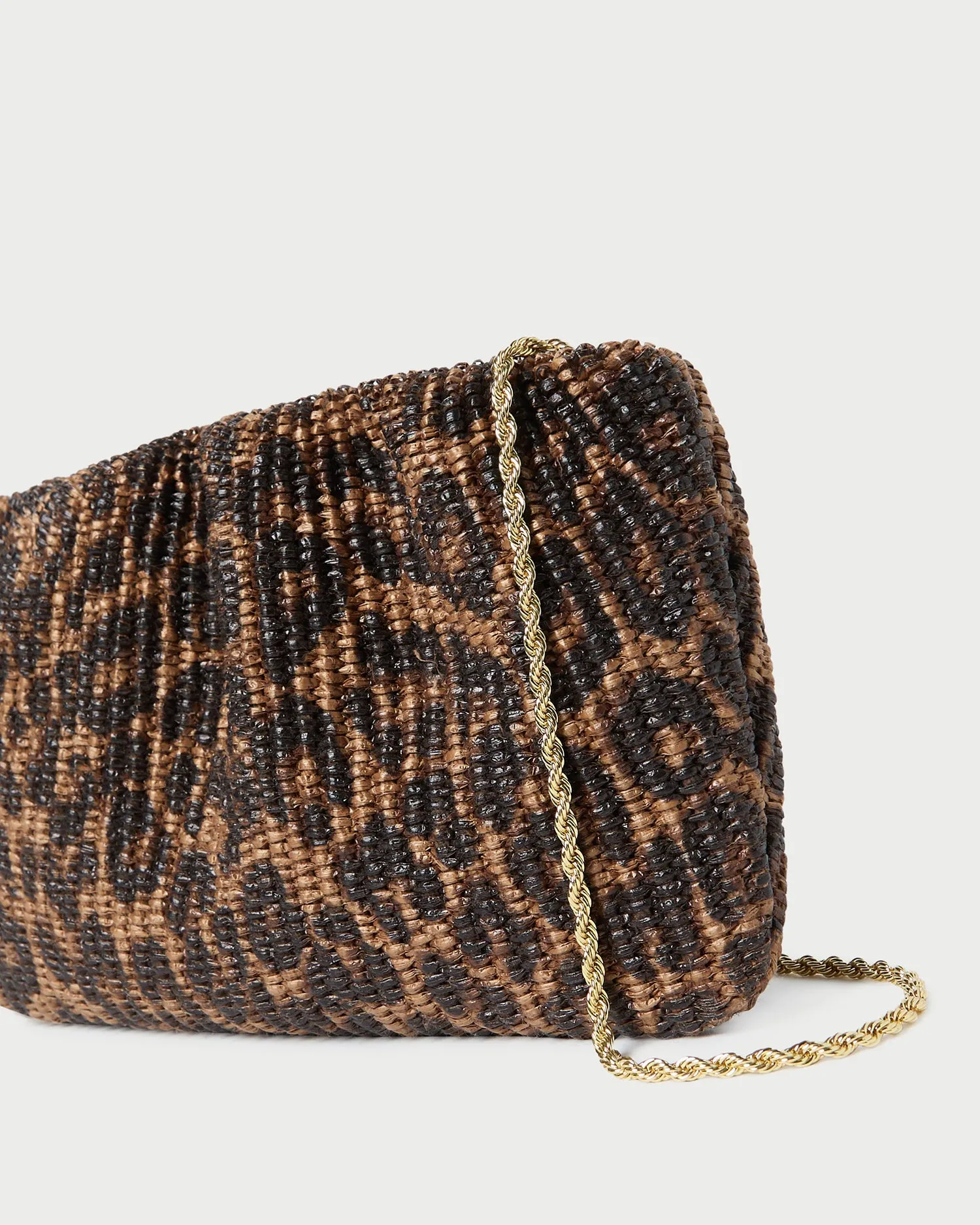 Serena Leopard Woven Clutch