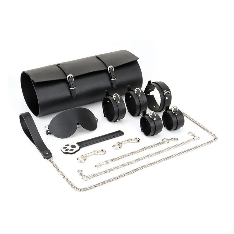 Sexy training supplies appliance storage bag leather-9pcs set
