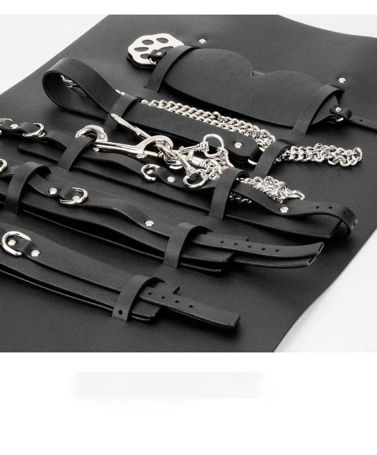 Sexy training supplies appliance storage bag leather-9pcs set