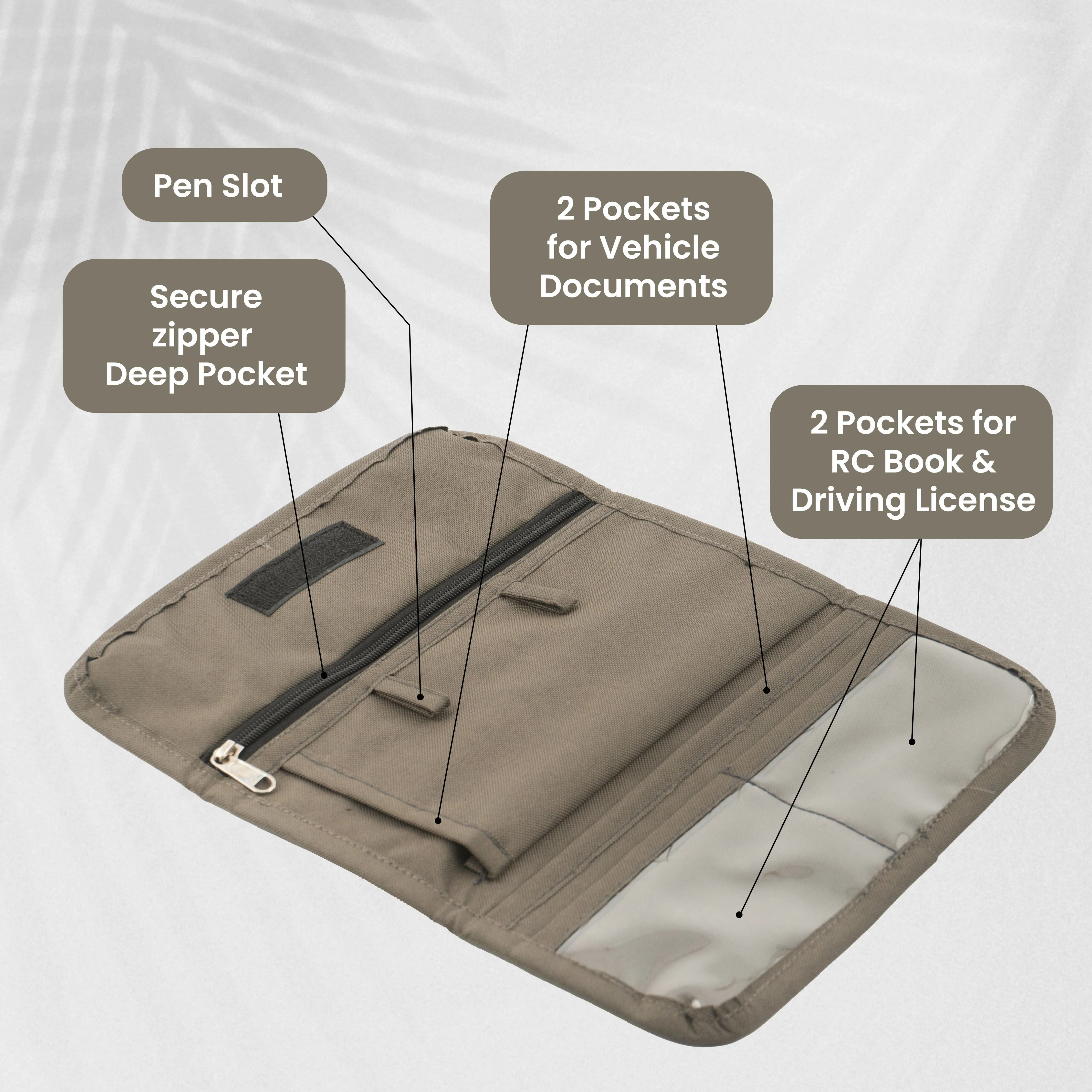 SHOPOFLUX Car Document Holder Organiser | Vehicle Document Storage Wallet for Driving Licence, RC Book, PUC, Insurance for Cars, Two Wheeler, Auto and Truck (Blue   Grey Pack 2)