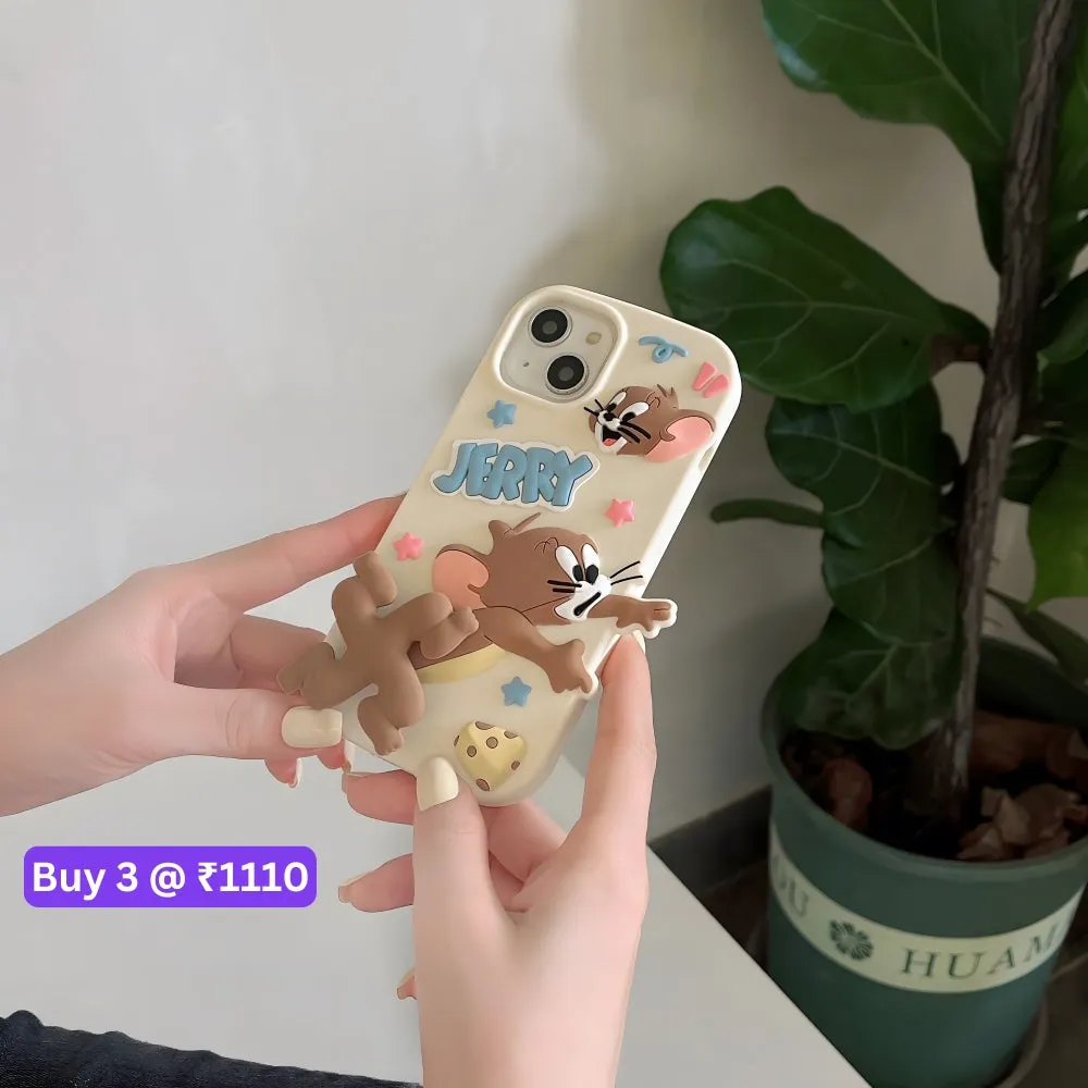 Silicone Soft 3D Running Cartoon Phone Case - iPhone 15
