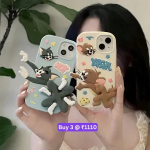 Silicone Soft 3D Running Cartoon Phone Case - iPhone 15
