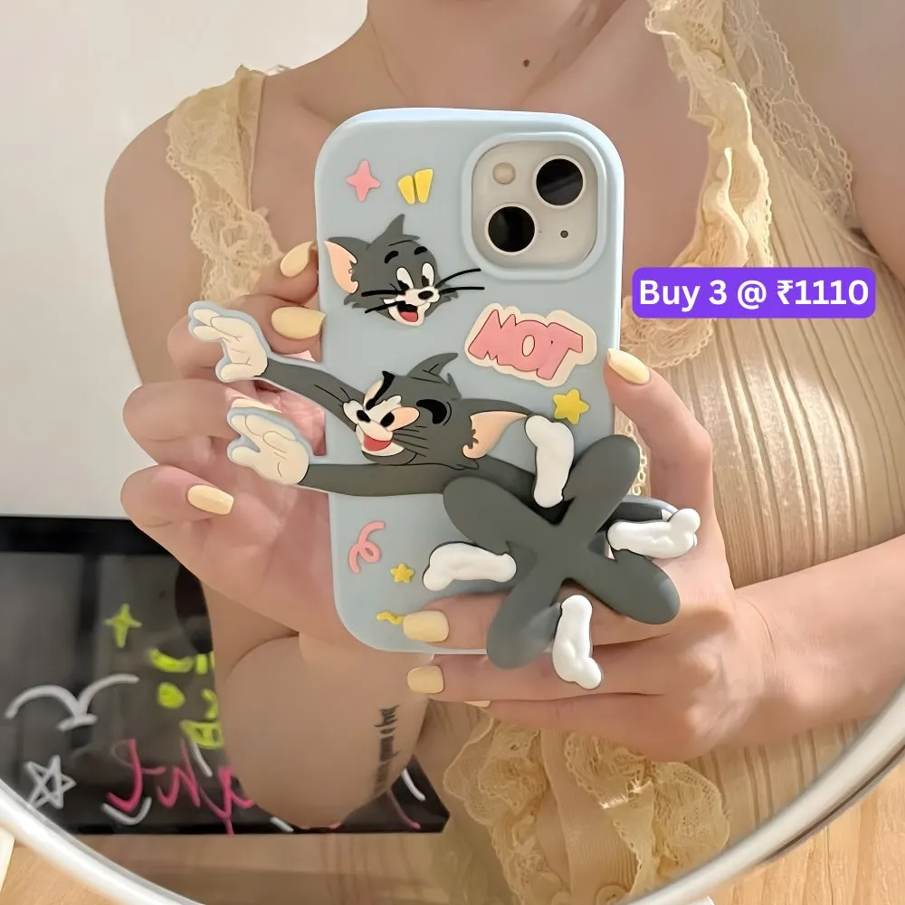 Silicone Soft 3D Running Cartoon Phone Case - iPhone 15