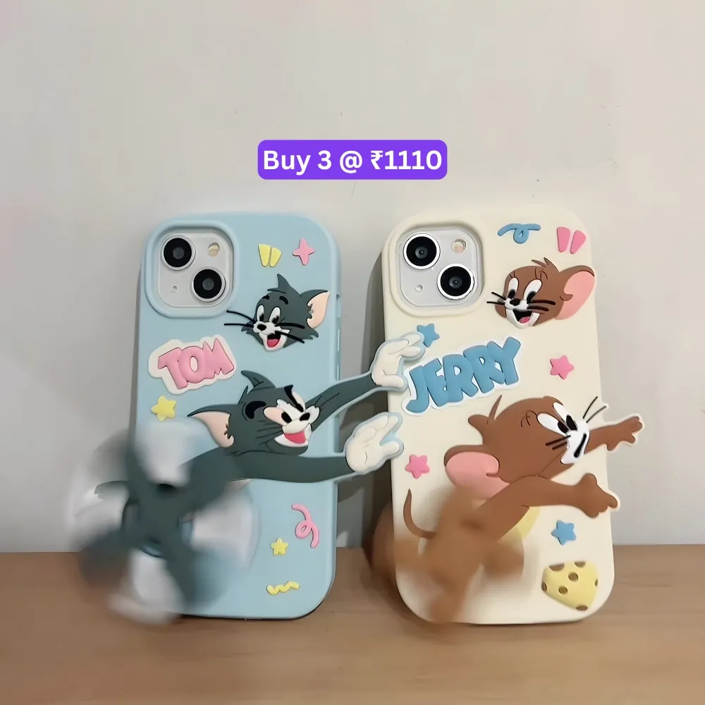 Silicone Soft 3D Running Cartoon Phone Case - iPhone 15