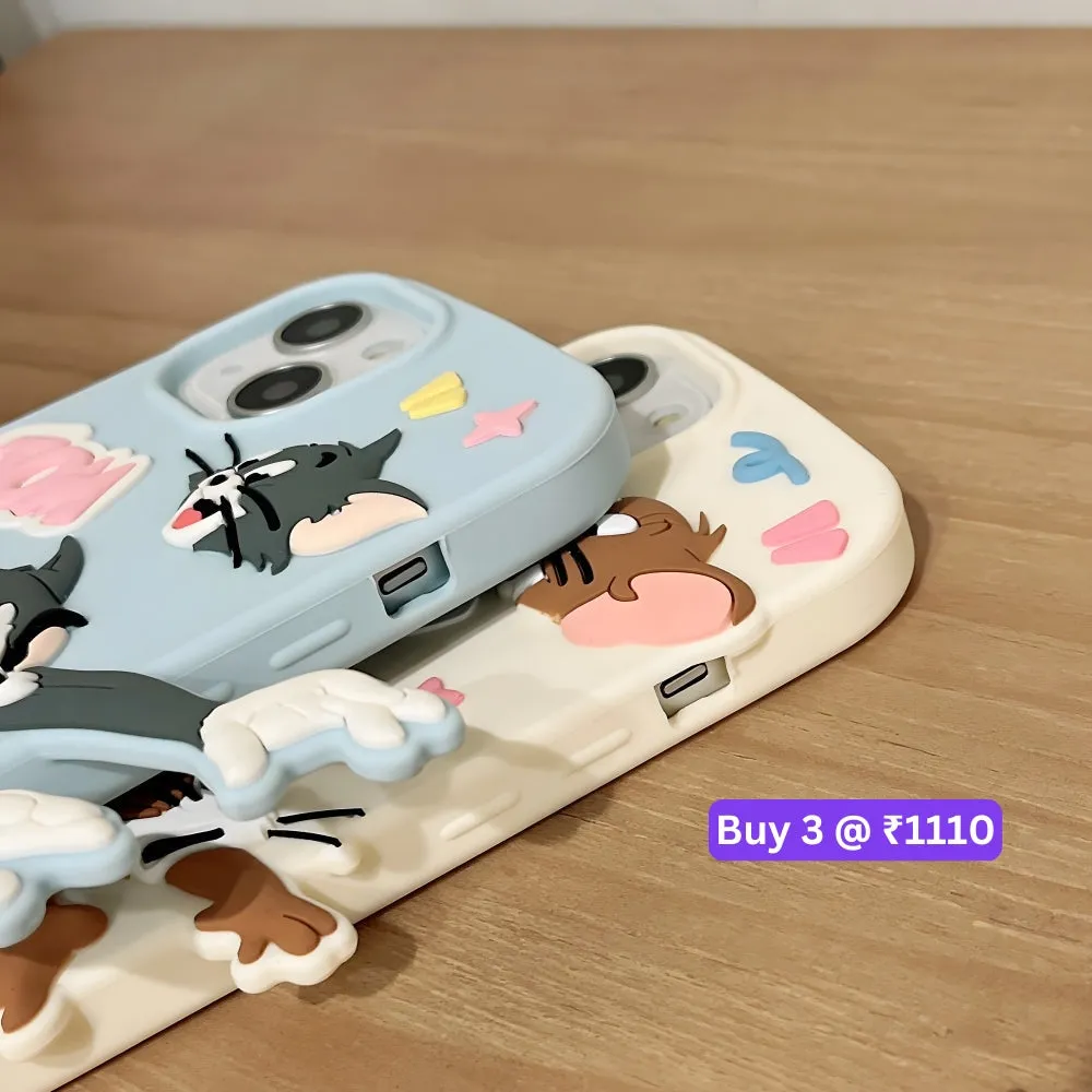 Silicone Soft 3D Running Cartoon Phone Case - iPhone 15