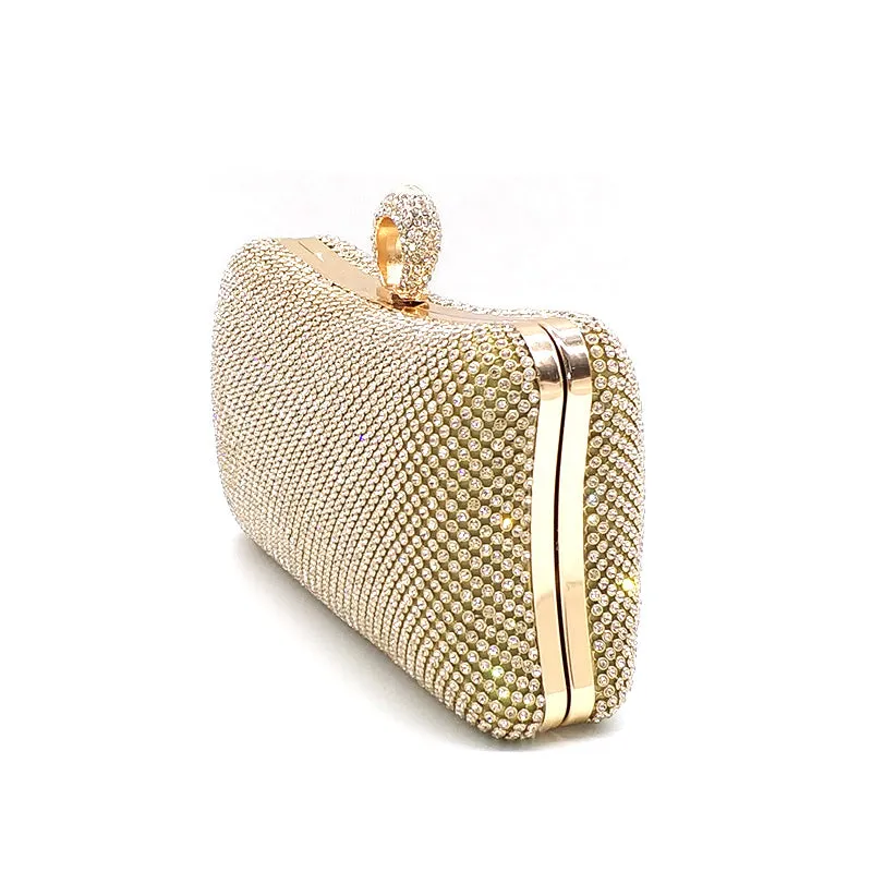 Silver Rhinestone Evening Clutch