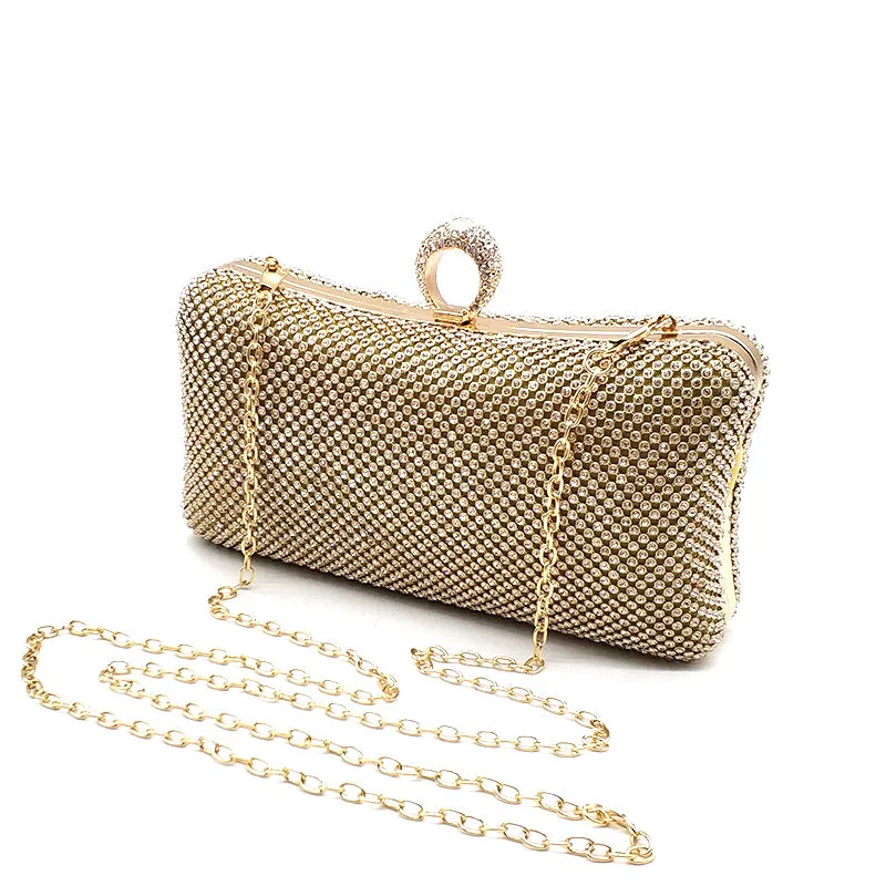 Silver Rhinestone Evening Clutch