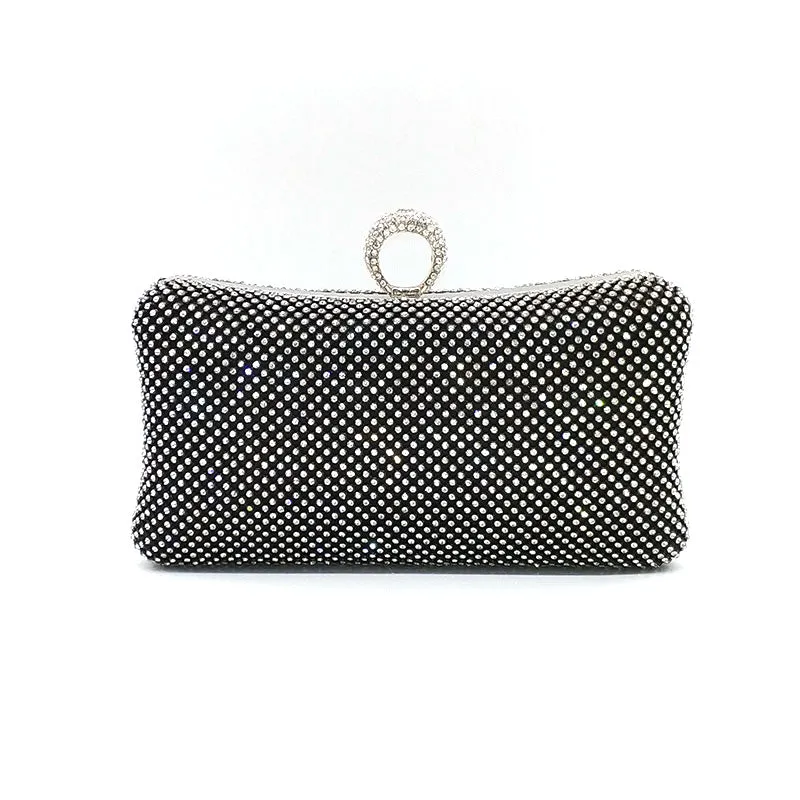 Silver Rhinestone Evening Clutch