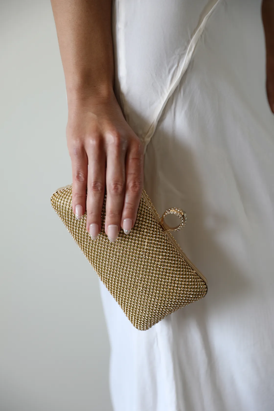 Silver Rhinestone Evening Clutch