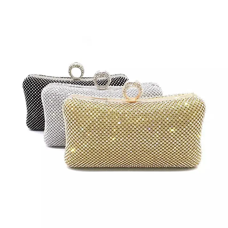 Silver Rhinestone Evening Clutch