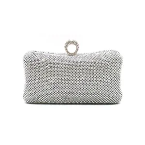 Silver Rhinestone Evening Clutch