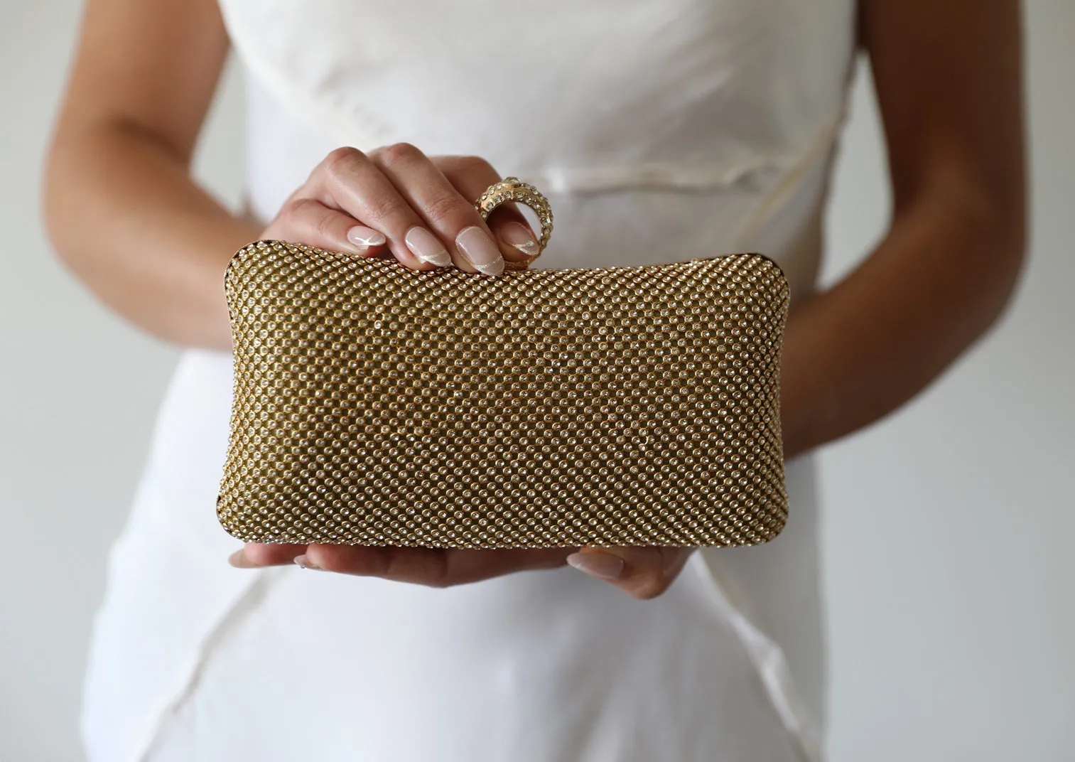 Silver Rhinestone Evening Clutch