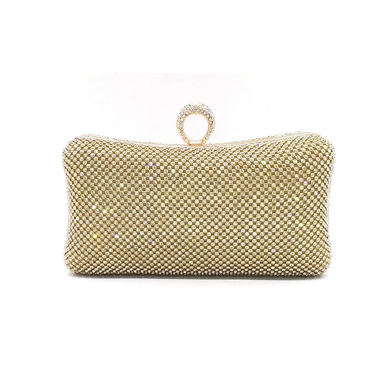 Silver Rhinestone Evening Clutch