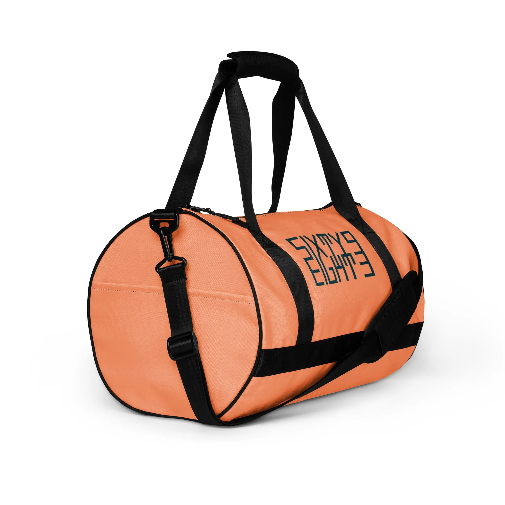 Sixty Eight 93 Logo Dark Teal & Peach Gym Bag